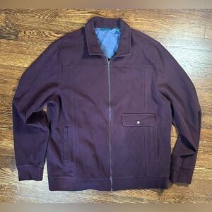Perry Ellis maroon long sleeve zip-up sweater jacket with pockets size XL